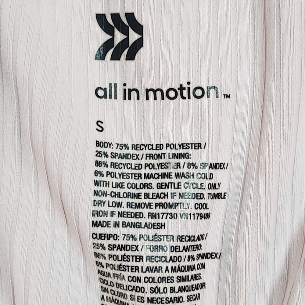 All In Motion Ribbed Sport Bra Crop Tank - Picture 7 of 7